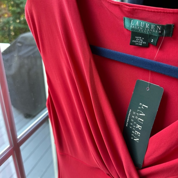Lauren Ralph Lauren Red Cocktail Dress Size 2 - Picture 5 of 5